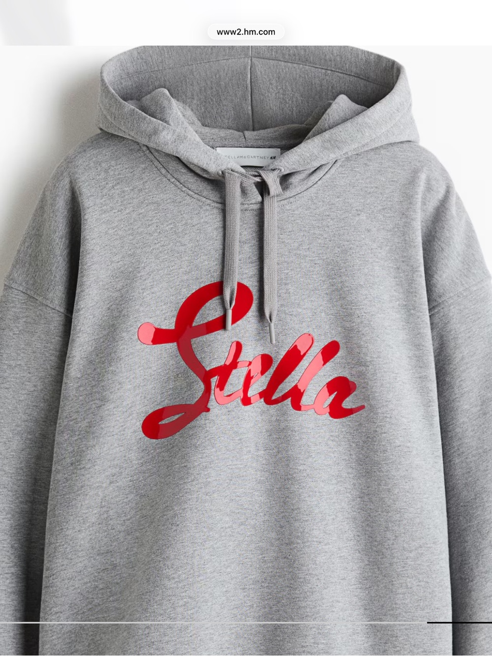 Stella McCartney Gray Logo Hoodie with Red Script